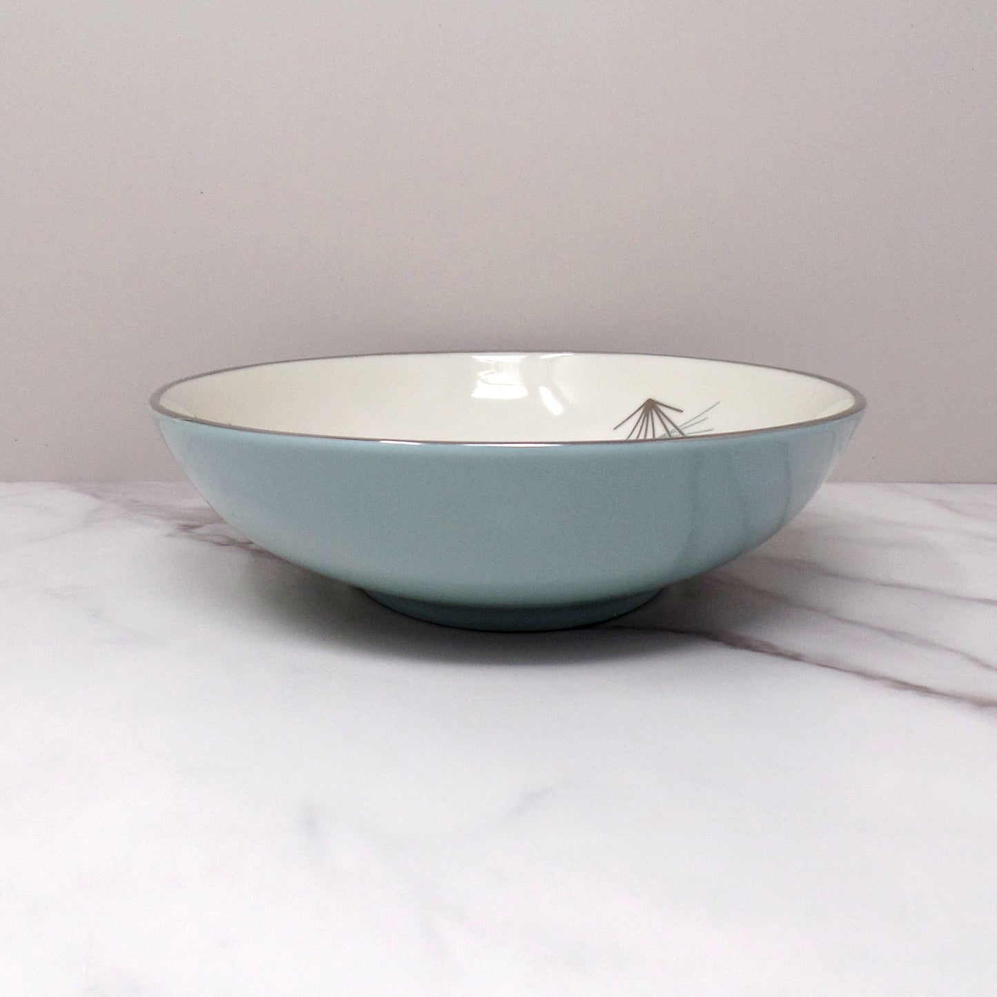 Vintage Franciscan Fine China MCM Silver Pine Oval Serving Bowl (1955-58)