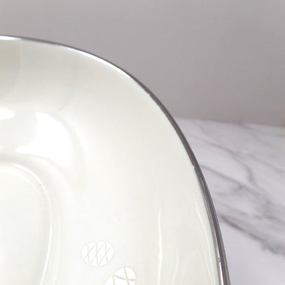 Vintage Franciscan Fine China MCM Silver Pine Oval Serving Bowl (1955-58)