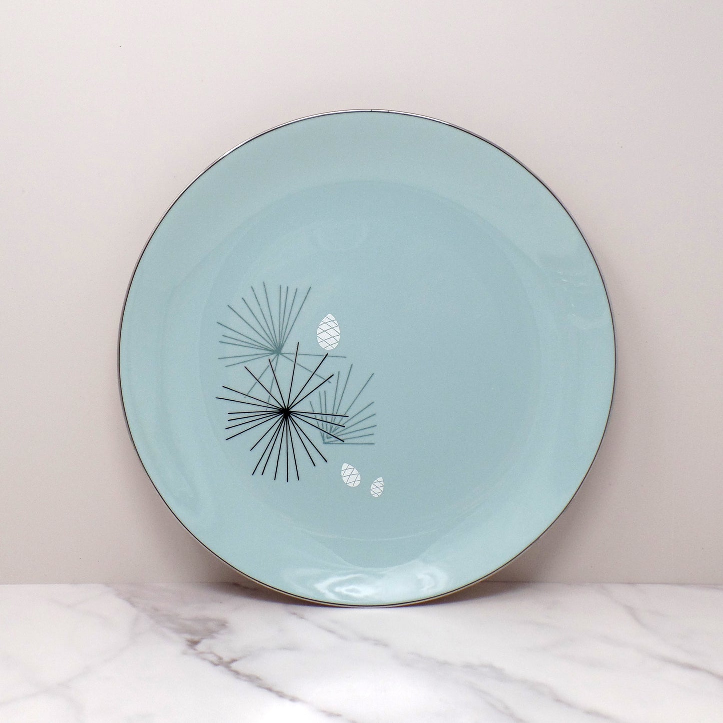 Vintage Franciscan Fine China MCM Silver Pine Dinner Plate (1955-58)