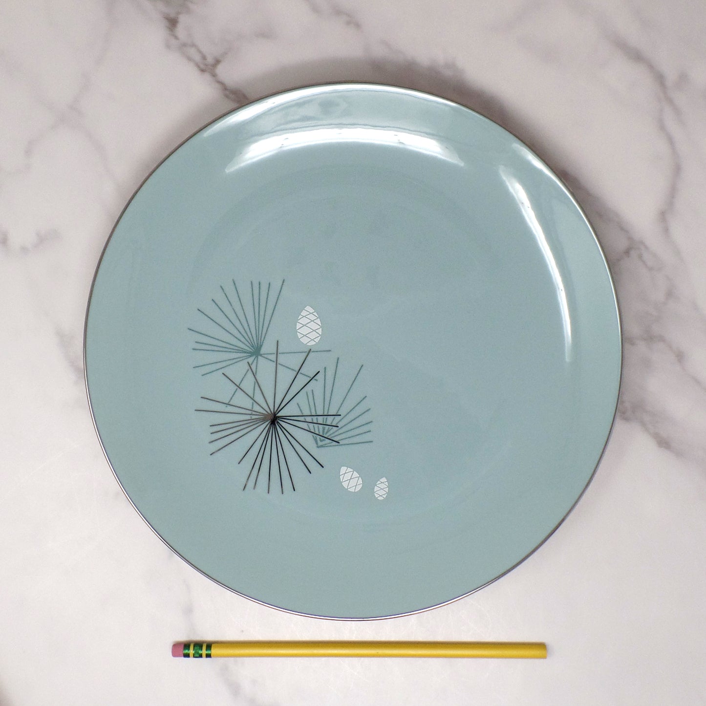 Vintage Franciscan Fine China MCM Silver Pine Dinner Plate (1955-58)