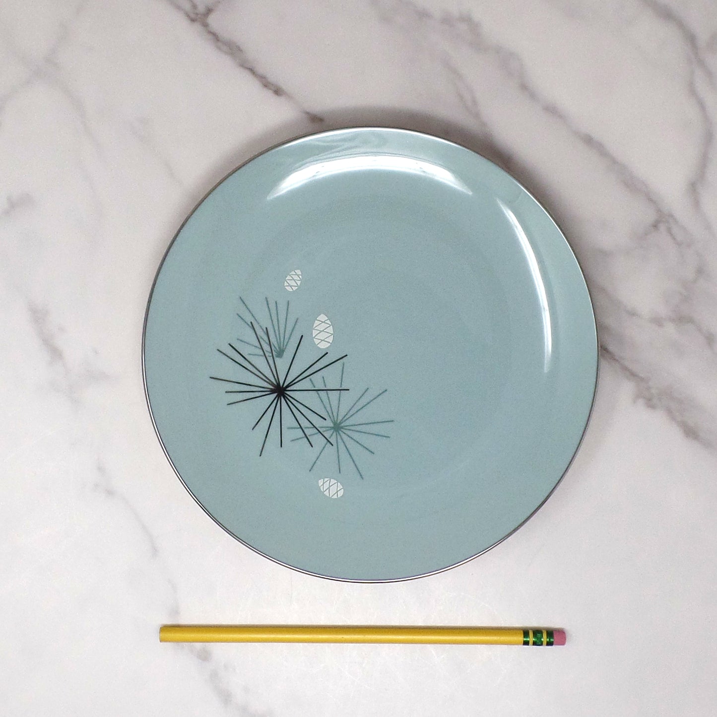 Vintage Franciscan Fine China MCM Silver Pine 5 piece Dinner Place Setting (1955-58)