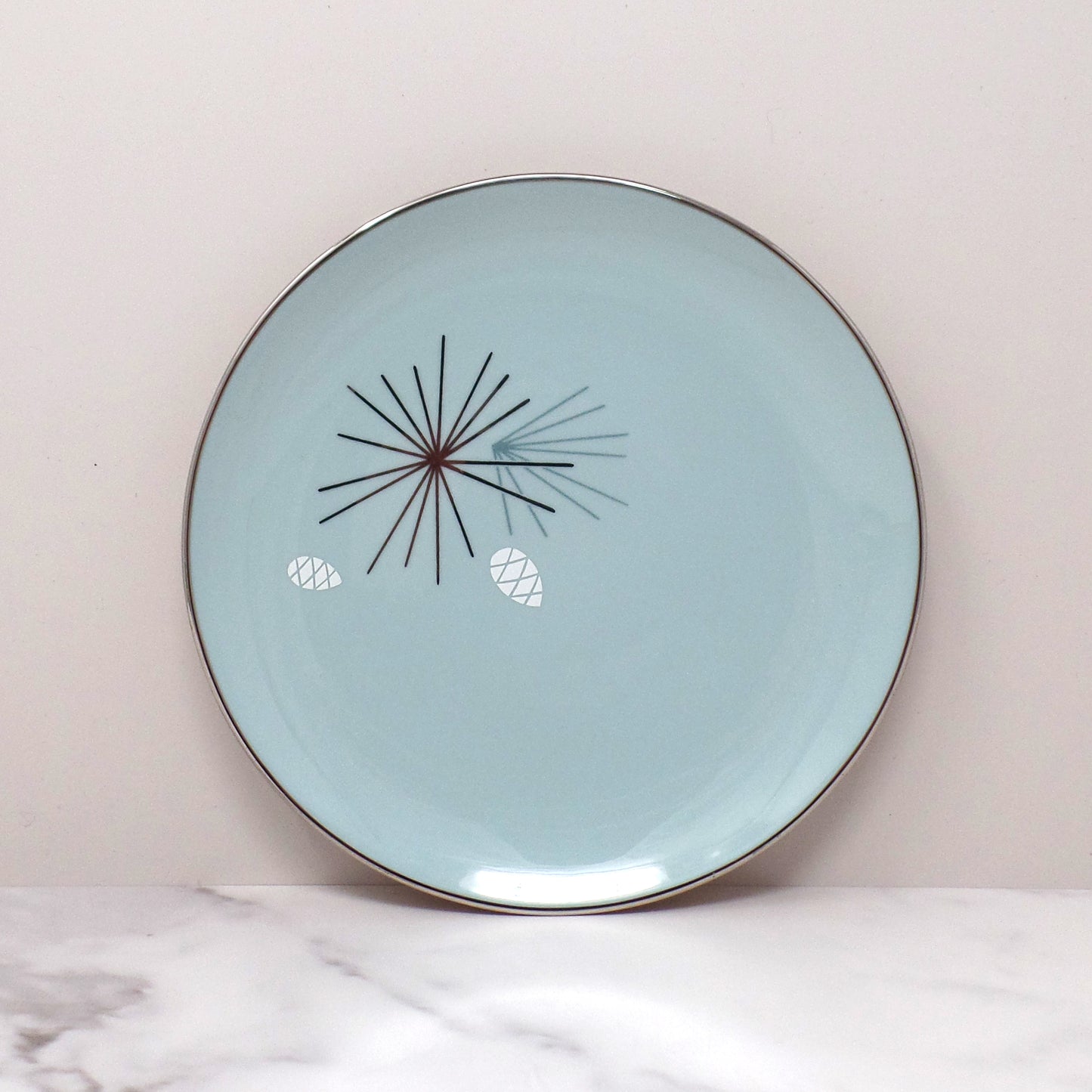 Vintage Franciscan Fine China MCM Silver Pine Bread & Butter / Dessert Plate (1955-58)