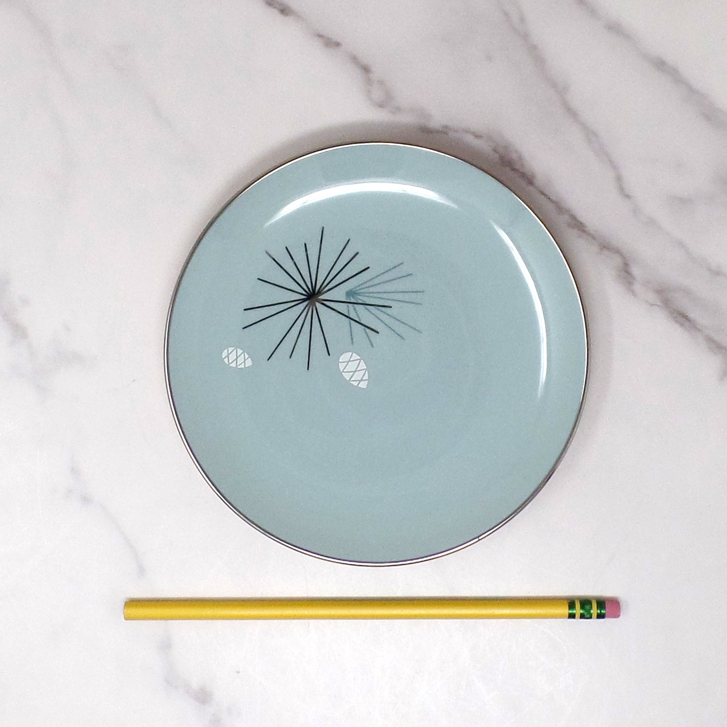 Vintage Franciscan Fine China MCM Silver Pine Bread & Butter / Dessert Plate (1955-58)