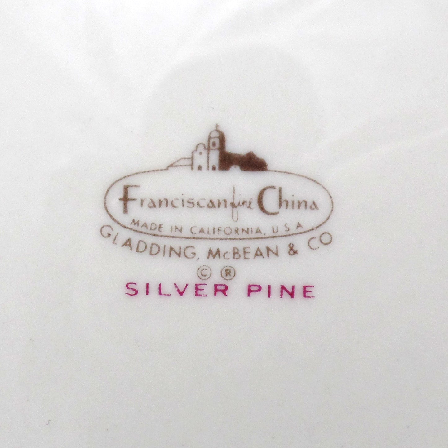 Vintage Franciscan Fine China MCM Silver Pine Bread & Butter / Dessert Plate (1955-58)