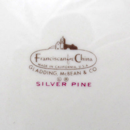 Vintage Franciscan Fine China MCM Silver Pine Bread & Butter / Dessert Plate (1955-58)