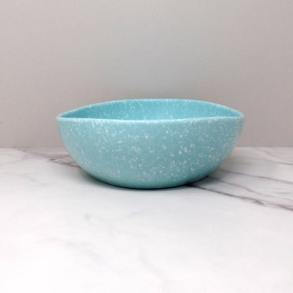 Vintage Joan Luntz Gaiety Melmac Oval Serving Bowl, Speckled Turquoise (1950s)