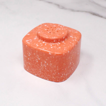 Vintage Brookpark Melmac / Melamine Salt Shaker, Speckled Coral (1950s)