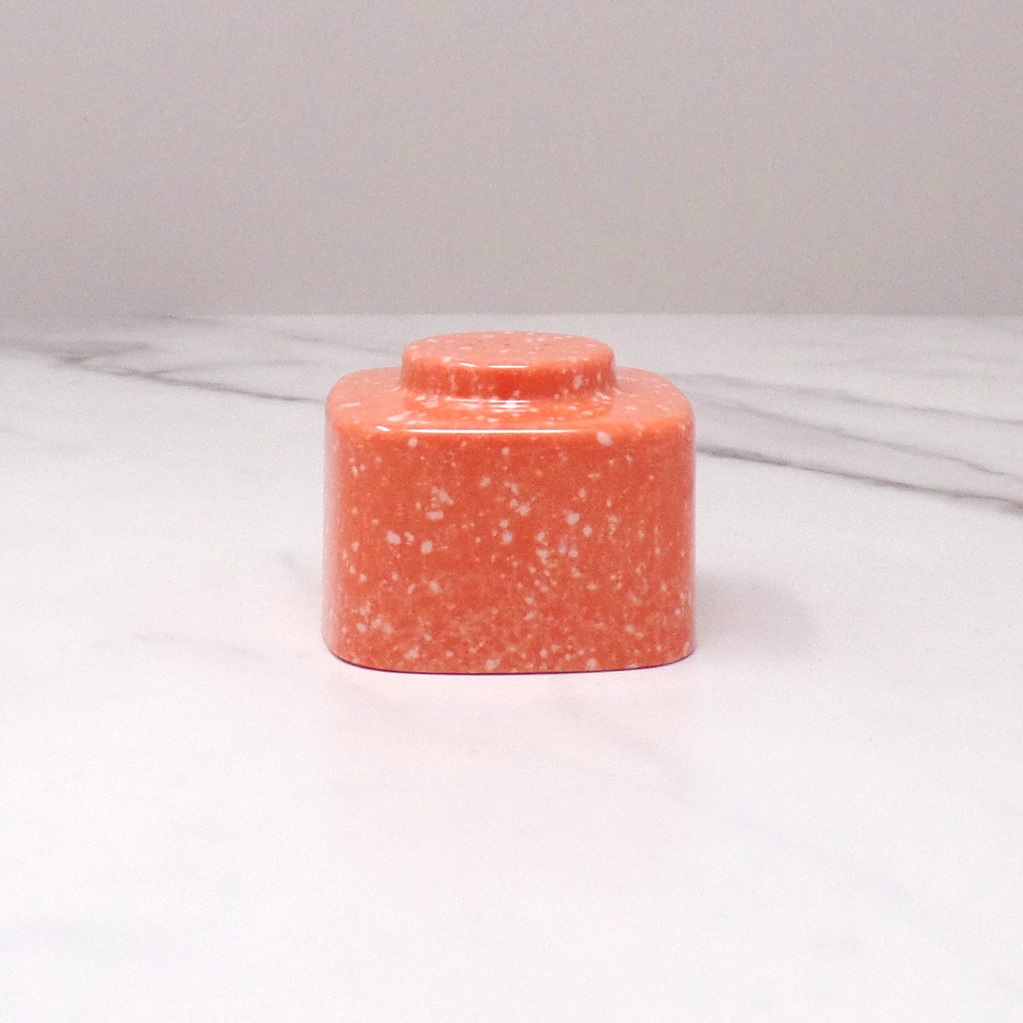 Vintage Brookpark Melmac / Melamine Salt Shaker, Speckled Coral (1950s)