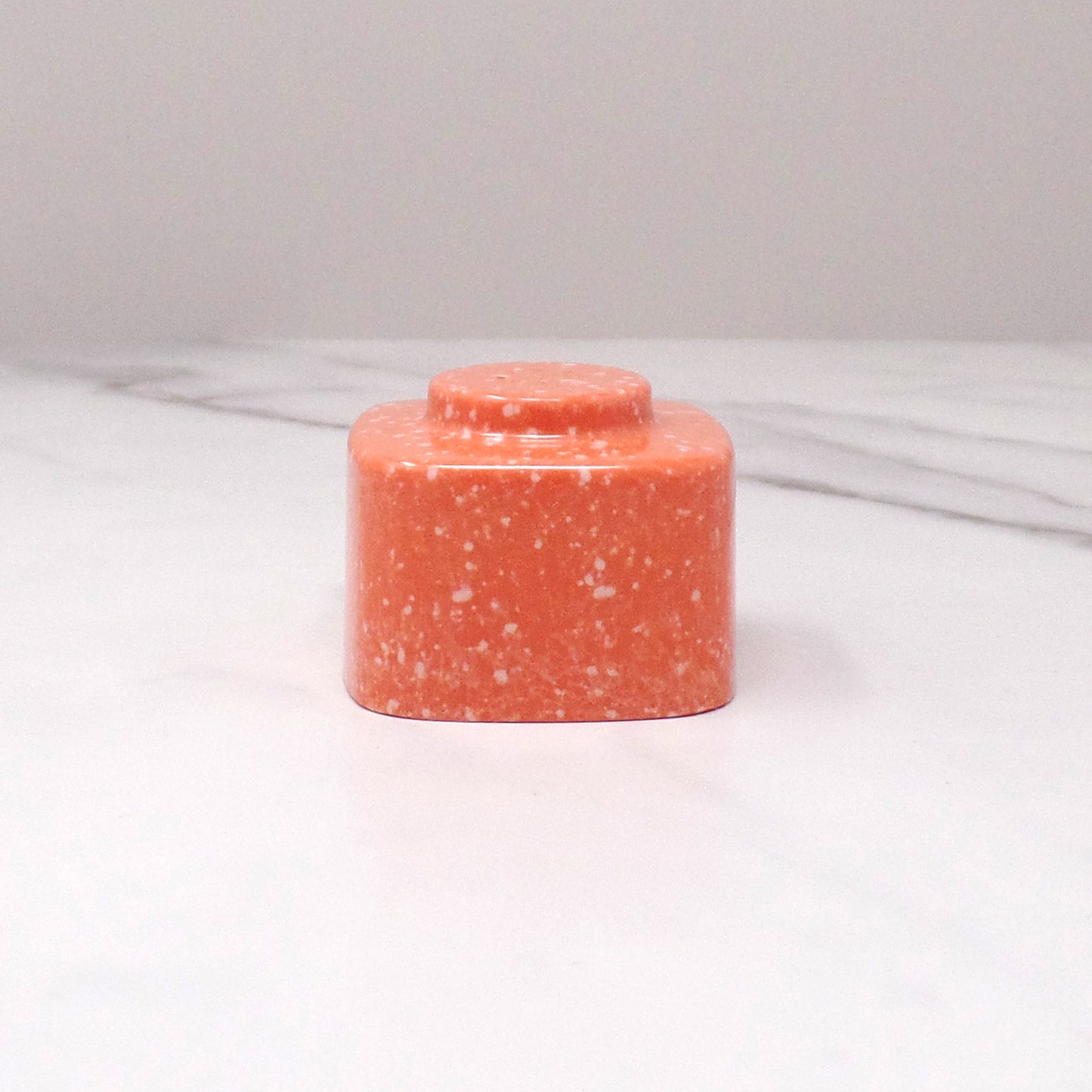 Vintage Brookpark Melmac / Melamine Salt Shaker, Speckled Coral (1950s)