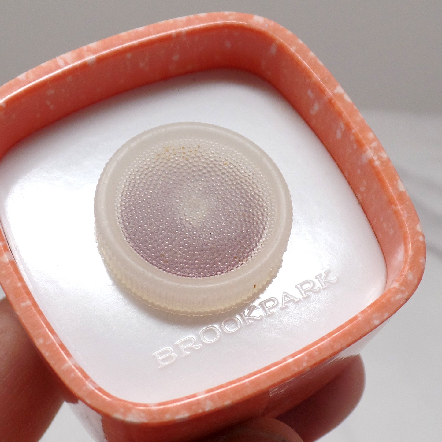 Vintage Brookpark Melmac / Melamine Salt Shaker, Speckled Coral (1950s)