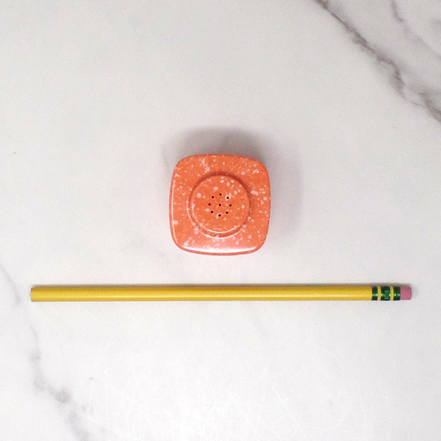 Vintage Brookpark Melmac / Melamine Salt Shaker, Speckled Coral (1950s)