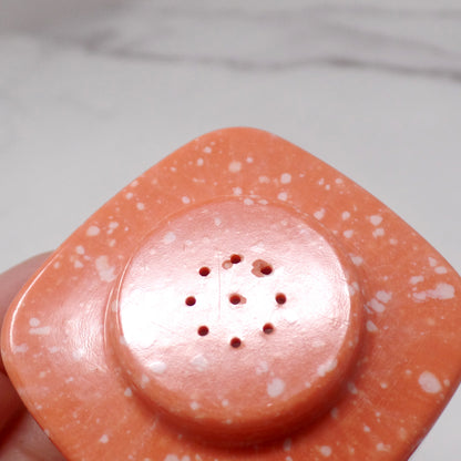 Vintage Brookpark Melmac / Melamine Salt Shaker, Speckled Coral (1950s)