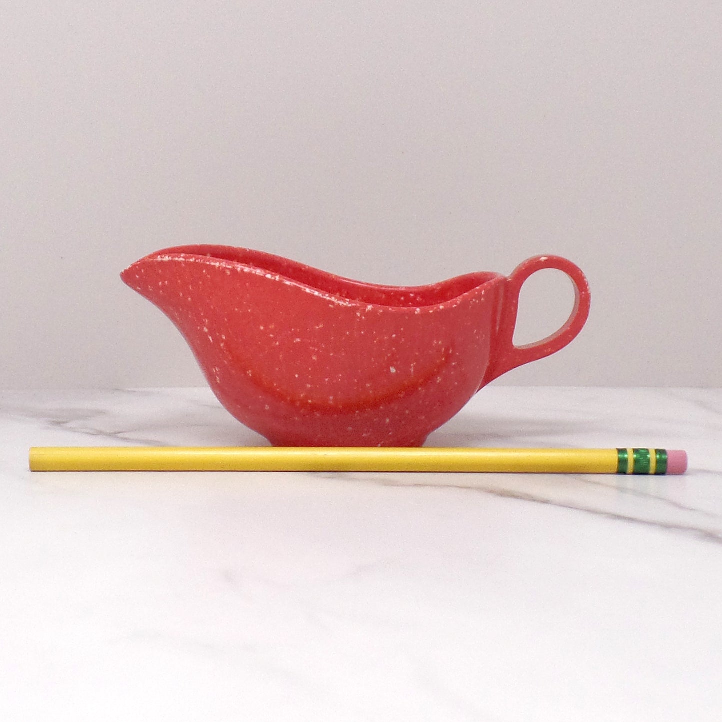 Vintage Joan Luntz Gaiety Melmac / Melamine Cream Pitcher, Speckled Red (1950s)