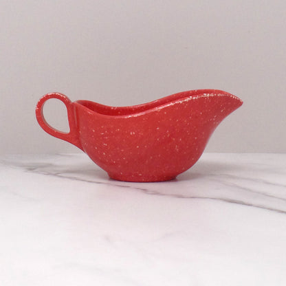 Vintage Joan Luntz Gaiety Melmac / Melamine Cream Pitcher, Speckled Red (1950s)