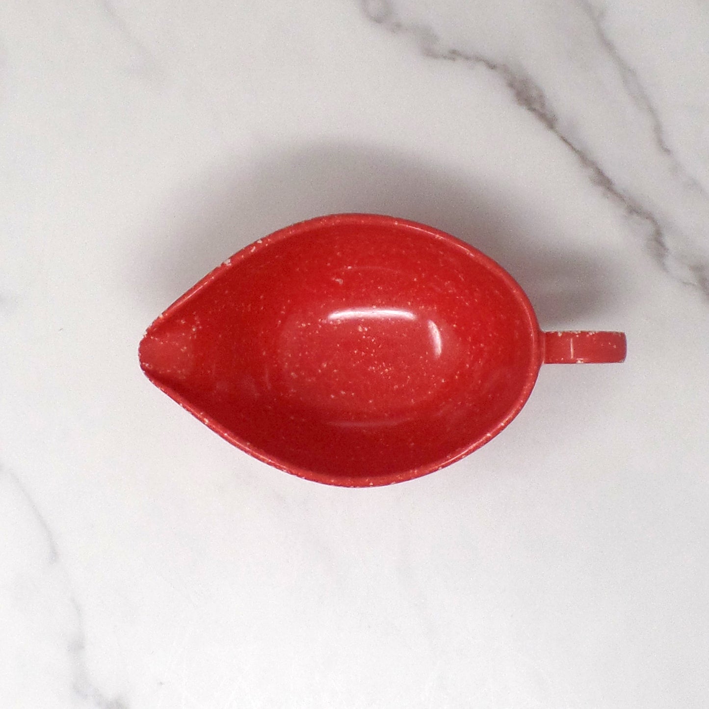 Vintage Joan Luntz Gaiety Melmac / Melamine Cream Pitcher, Speckled Red (1950s)