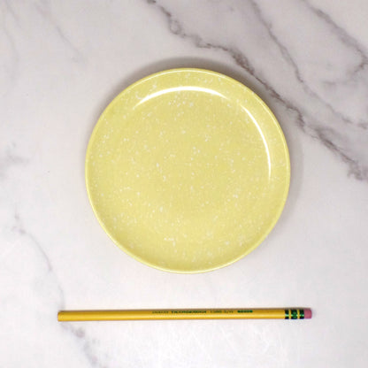 Vintage Joan Luntz Gaiety Melmac 6” Plates, Speckled Yellow - set of 2 (1950s)