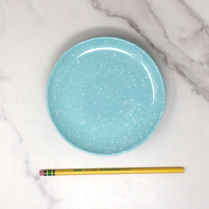 Vintage Joan Luntz Gaiety Melmac 6” Plates, Speckled Turquoise - set of 4 (1950s)