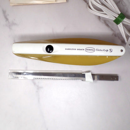 Vintage Hamilton Beach Scovill Electric Knife, Gold 275-G, with Original Box & Documents (1979)