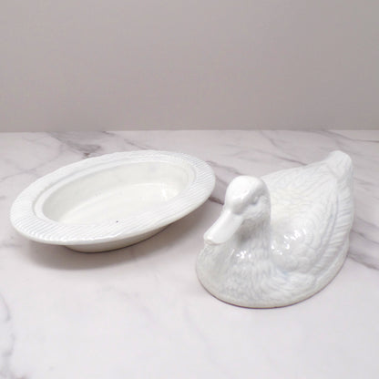 Vintage Ceramic Covered Duck Dish