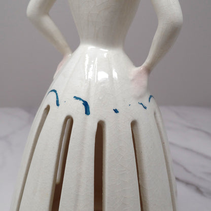 Vintage Ceramic Napkin Girl (1950s)