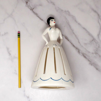 Vintage Ceramic Napkin Girl (1950s)