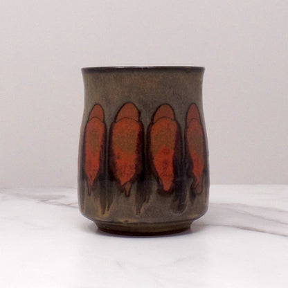 Vintage Ceramic Mug, Orange and Brown (1970s)