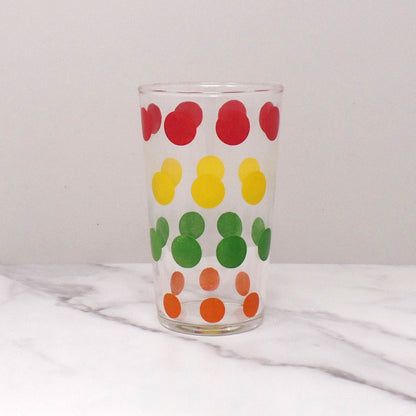 Vintage Juice Glass, Colored Dots, 10 oz (1960s)