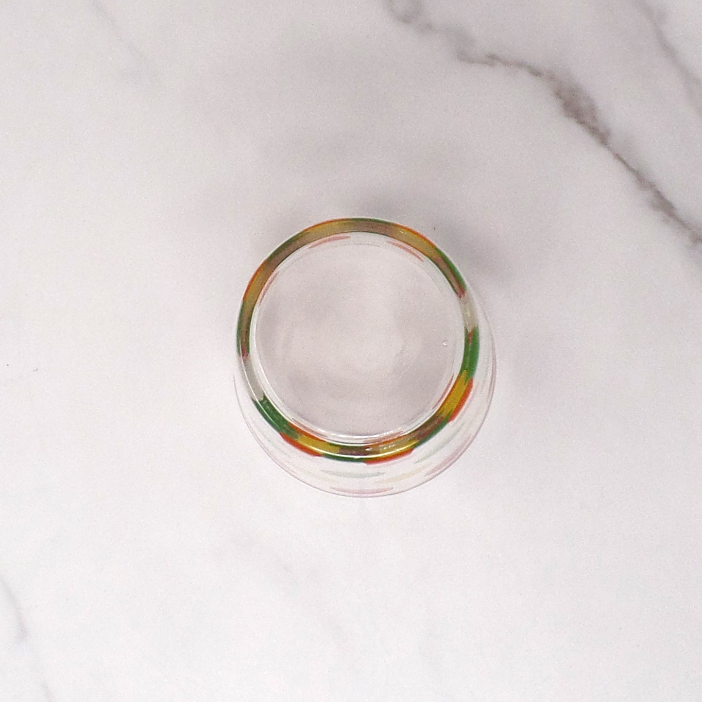 Vintage Juice Glass, Colored Dots, 10 oz (1960s)