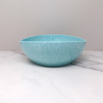 Vintage Joan Luntz Gaiety Melmac / Melamine Oval Divided Serving Bowl, Speckled Turquoise (1950s)