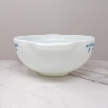 Vintage Pyrex Full Set of Four Cinderella Nesting Mixing Bowls, Snowflake Blue (441, 442, 443, 444) (1950s-1960s)
