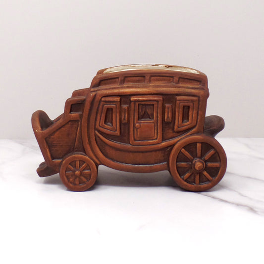Vintage Ceramic Stagecoach Planter, made in Japan (1970s)