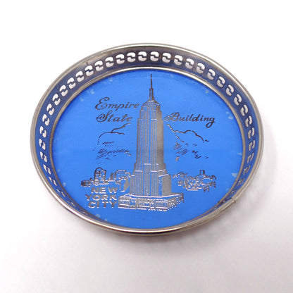 Vintage Souvenir Coasters, San Francisco Golden Gate Bridge and New York City Empire State Building (1960s)