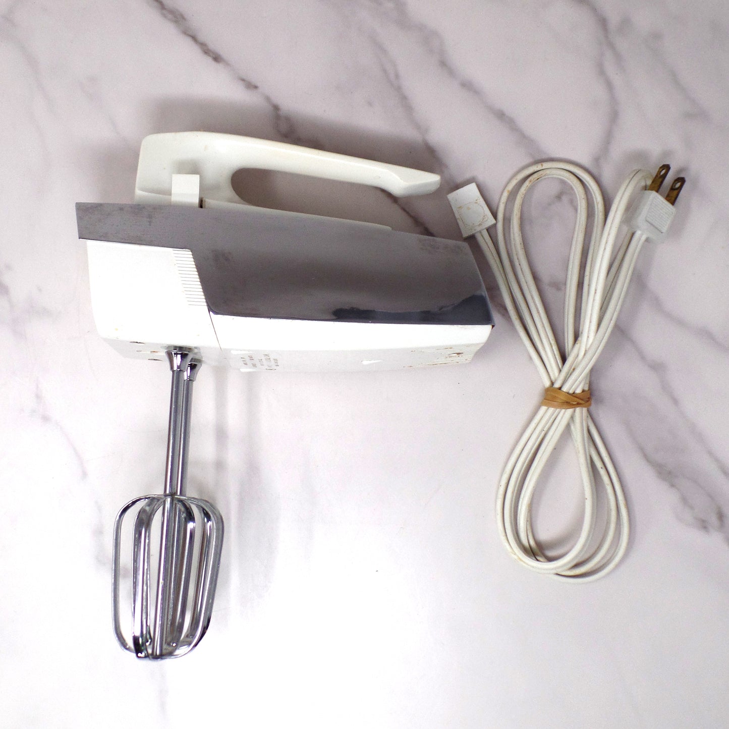 Vintage AMC Handheld Electric Mixer (model 596-INO) with Original Box and Documents (1964)