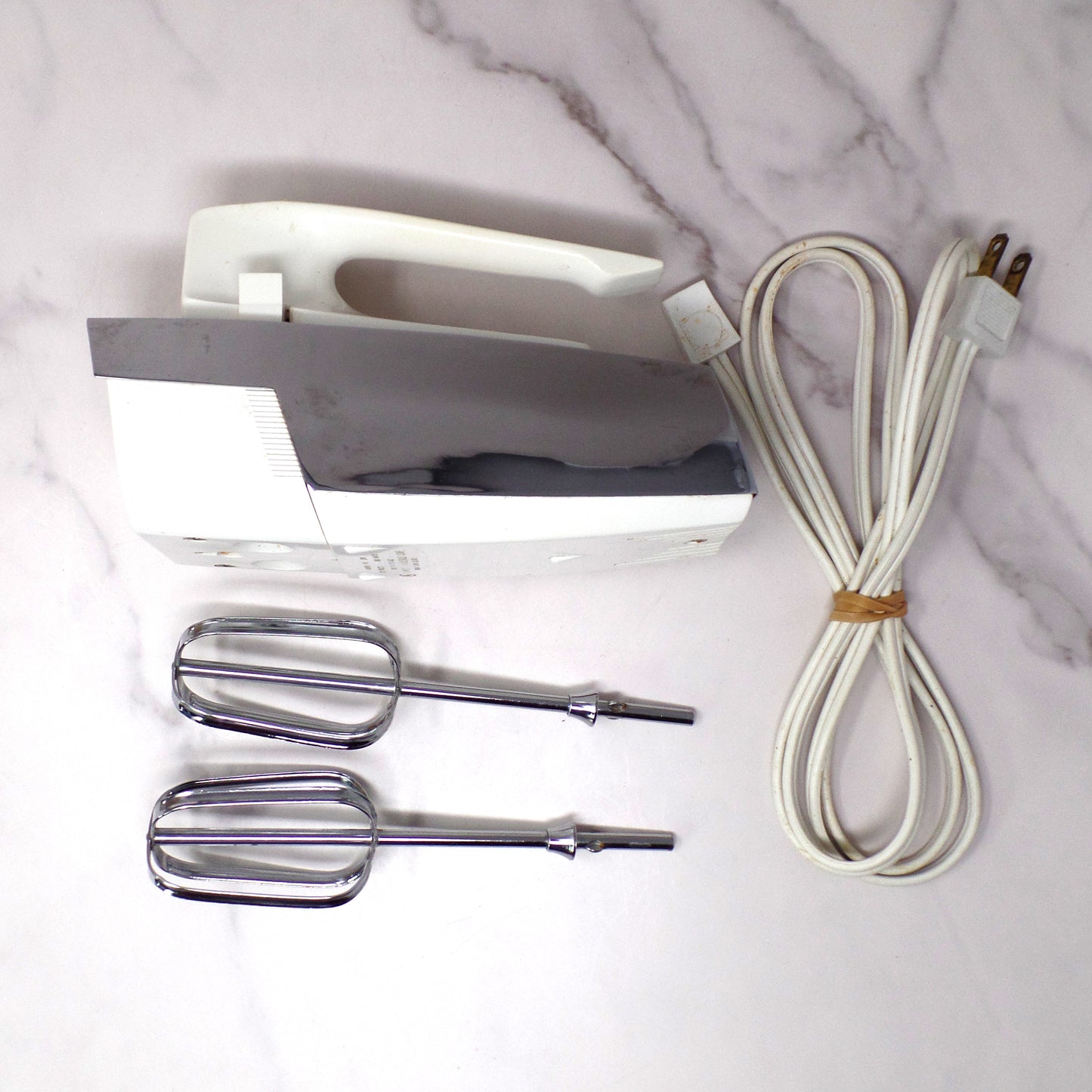 Vintage AMC Handheld Electric Mixer (model 596-INO) with Original Box and Documents (1964)