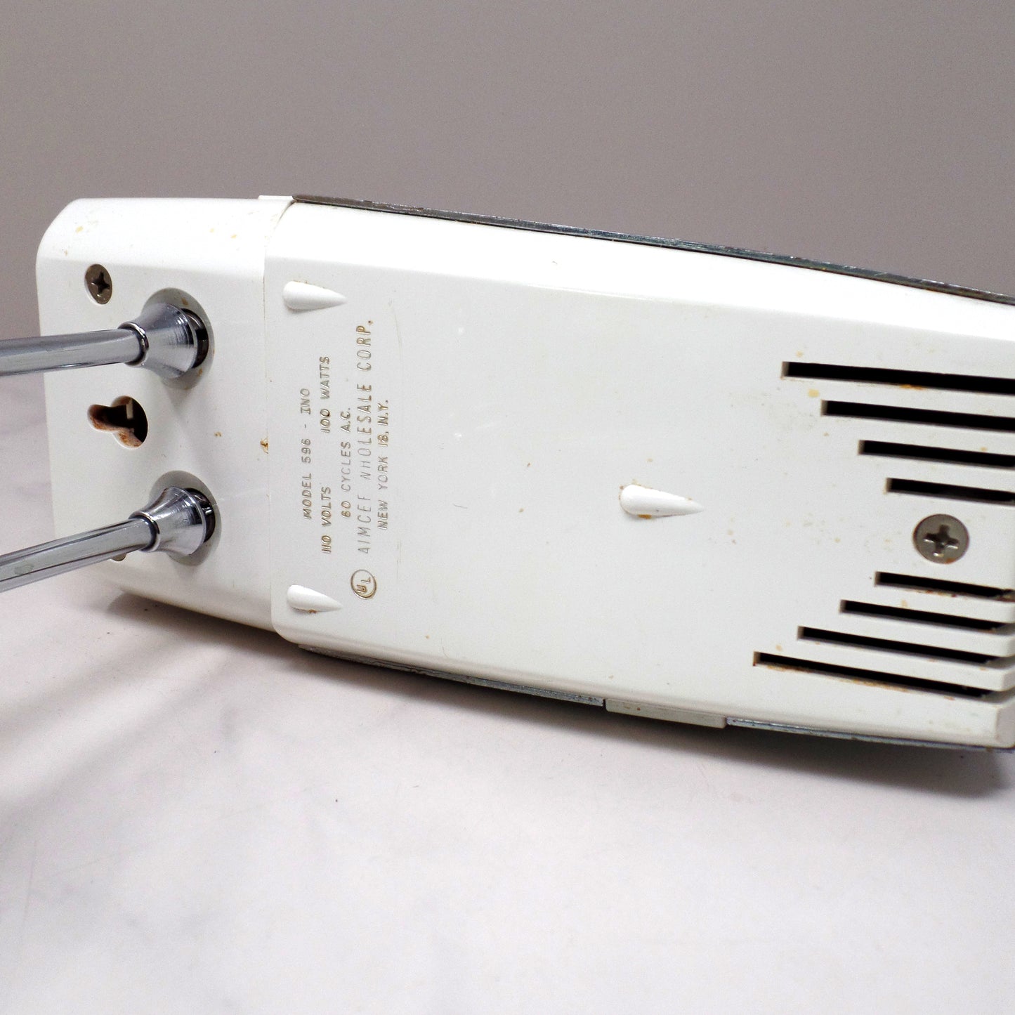 Vintage AMC Handheld Electric Mixer (model 596-INO) with Original Box and Documents (1964)