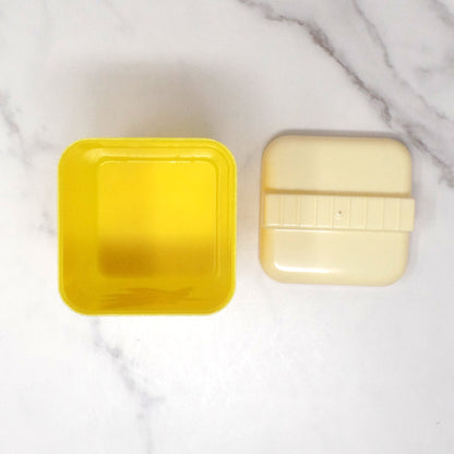 Vintage Burroughs Burrite Yellow Plastic Canister (312) with Floral Pattern (1950s)