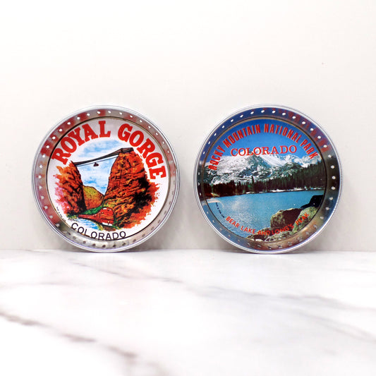 Vintage Souvenir Coasters, set of 2 from Colorado