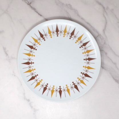 Vintage Texas Ware Melmac / Melamine 10” Dinner Plates, G-3 Atomic Compass - set of 2 (1950-60s)