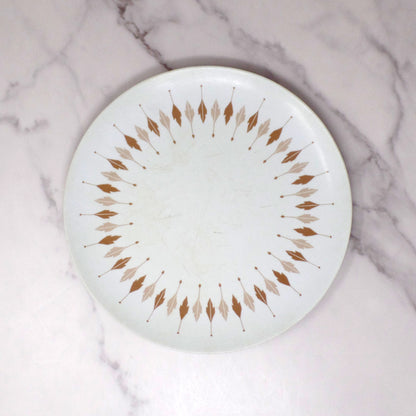 Vintage Texas Ware Melmac / Melamine 10” Dinner Plates, G-3 Atomic Leaf - set of 4 (1950-60s)