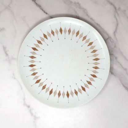 Vintage Texas Ware Melmac / Melamine 10” Dinner Plates, G-3 Atomic Leaf - set of 4 (1950-60s)