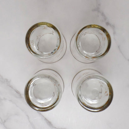 Vintage Wheat 12 oz Gold-rimmed Highball Glasses - set of 4 (1960s)