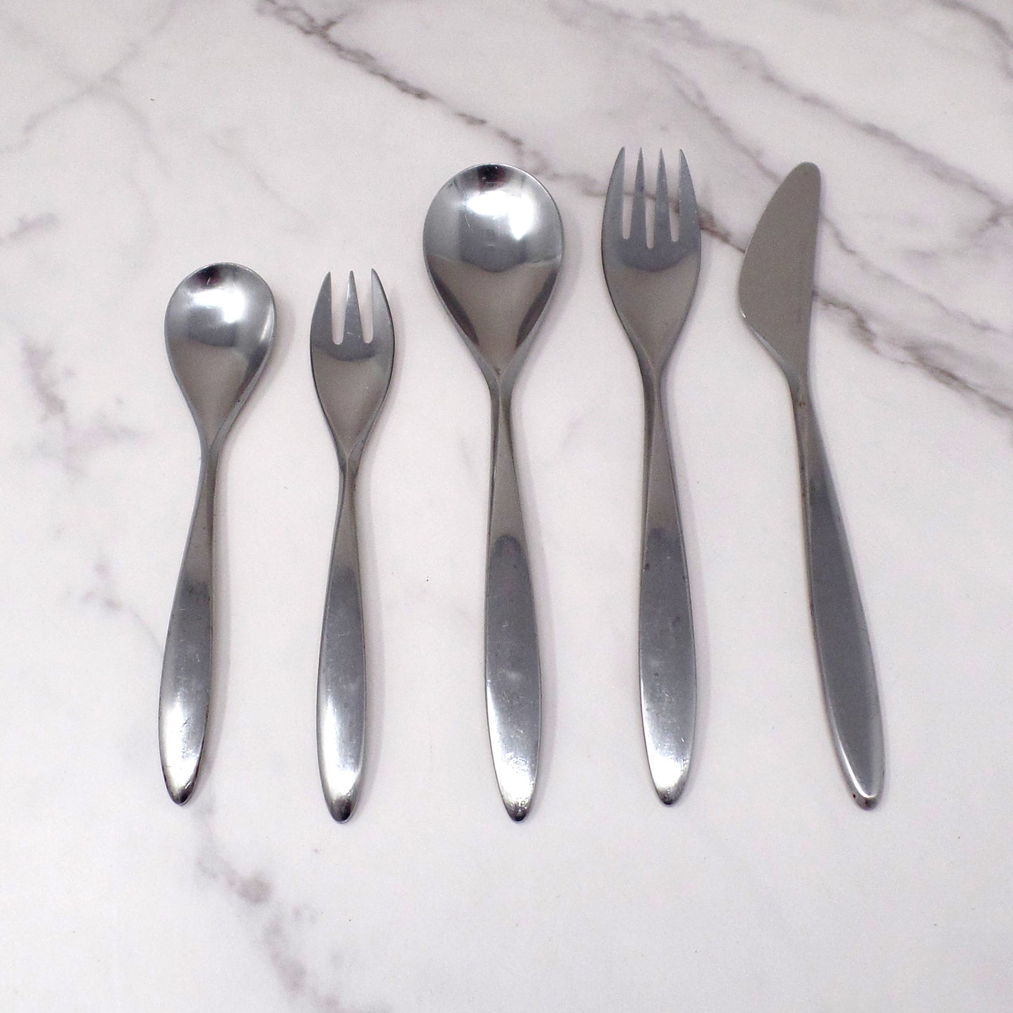 Vintage Wusthof Dreizack Pamir Stainless Steel Flatware, 5 pc Place Setting (1960s)