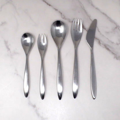 Vintage Wusthof Dreizack Pamir Stainless Steel Flatware, 5 pc Place Setting (1960s)