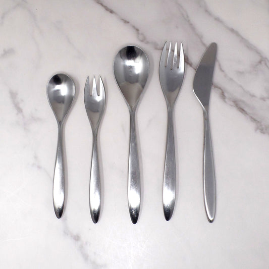 Vintage Wusthof Dreizack Pamir Stainless Steel Flatware, 5 pc Place Setting (1960s)