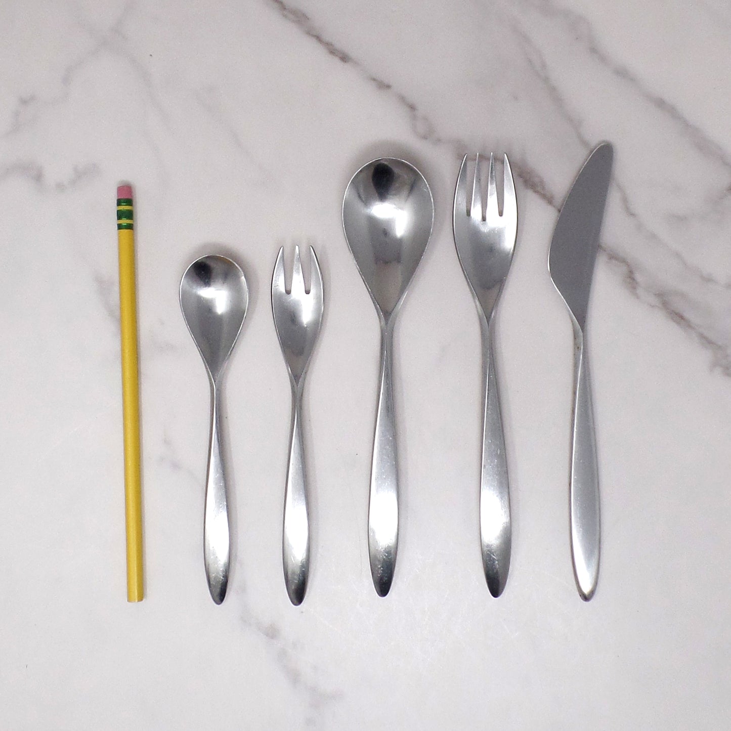 Vintage Wusthof Dreizack Pamir Stainless Steel Flatware, 5 pc Place Setting (1960s)