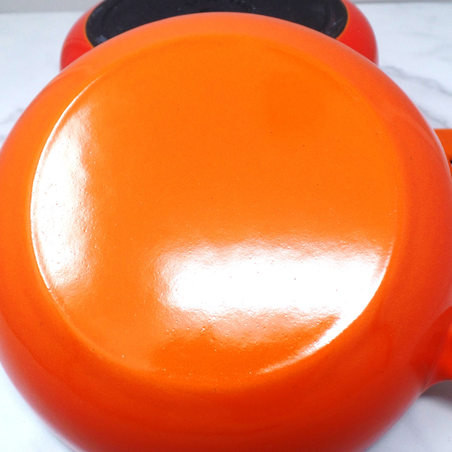 Vintage Cousances Enameled Cast Iron Multipurpose Saucepan with Skillet Lid, No. 18, Flame Orange (1960s)