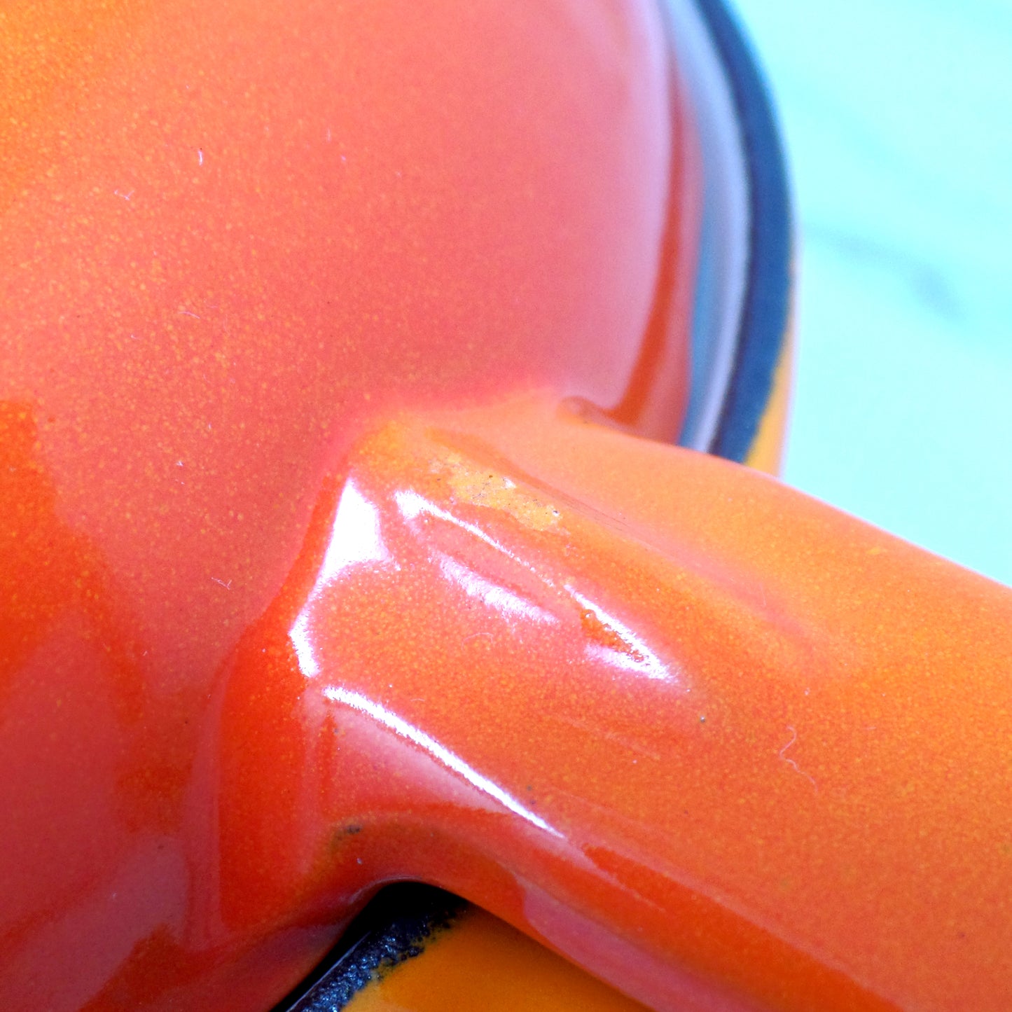 Vintage Cousances Enameled Cast Iron Multipurpose Saucepan with Skillet Lid, No. 18, Flame Orange (1960s)