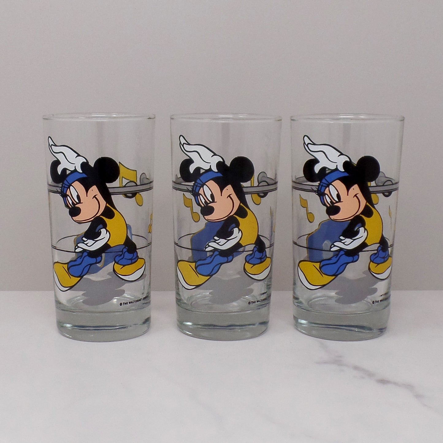 Vintage Minnie Mouse Aerobics 12 oz Glasses by Anchor Hocking - Set of 3 (1980s)