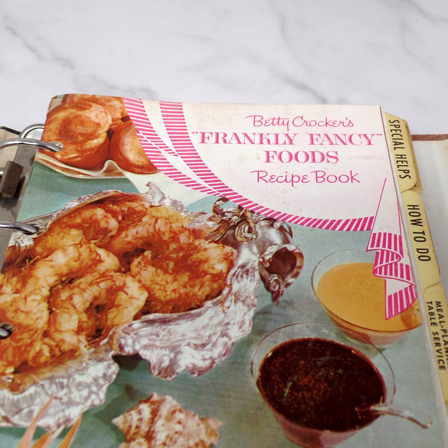 Vintage Betty Crocker's Picture Cook Book - Ring-bound, 2nd Edition / 4th Printing with Bonus Frankly Fancy Foods Booklet (1956)