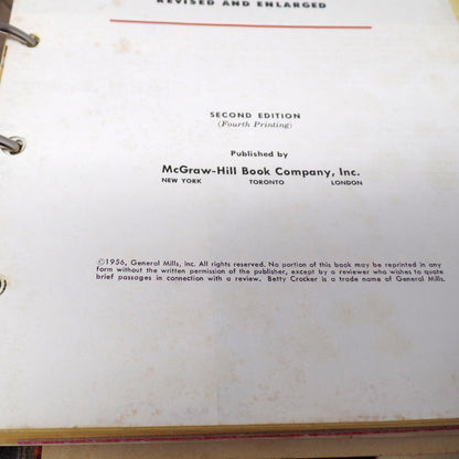 Vintage Betty Crocker's Picture Cook Book - Ring-bound, 2nd Edition / 4th Printing with Bonus Frankly Fancy Foods Booklet (1956)